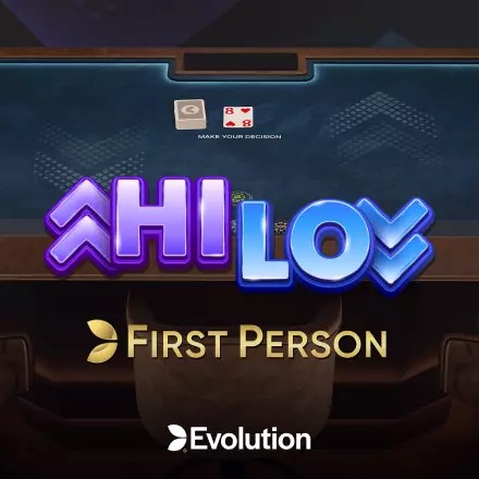 Official Table Games logo: First Person Hi Lo by Evolution at VemaBet Casino